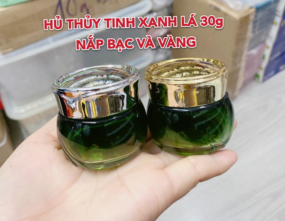 HỦ THỦY TINH XANH LÁ 30G