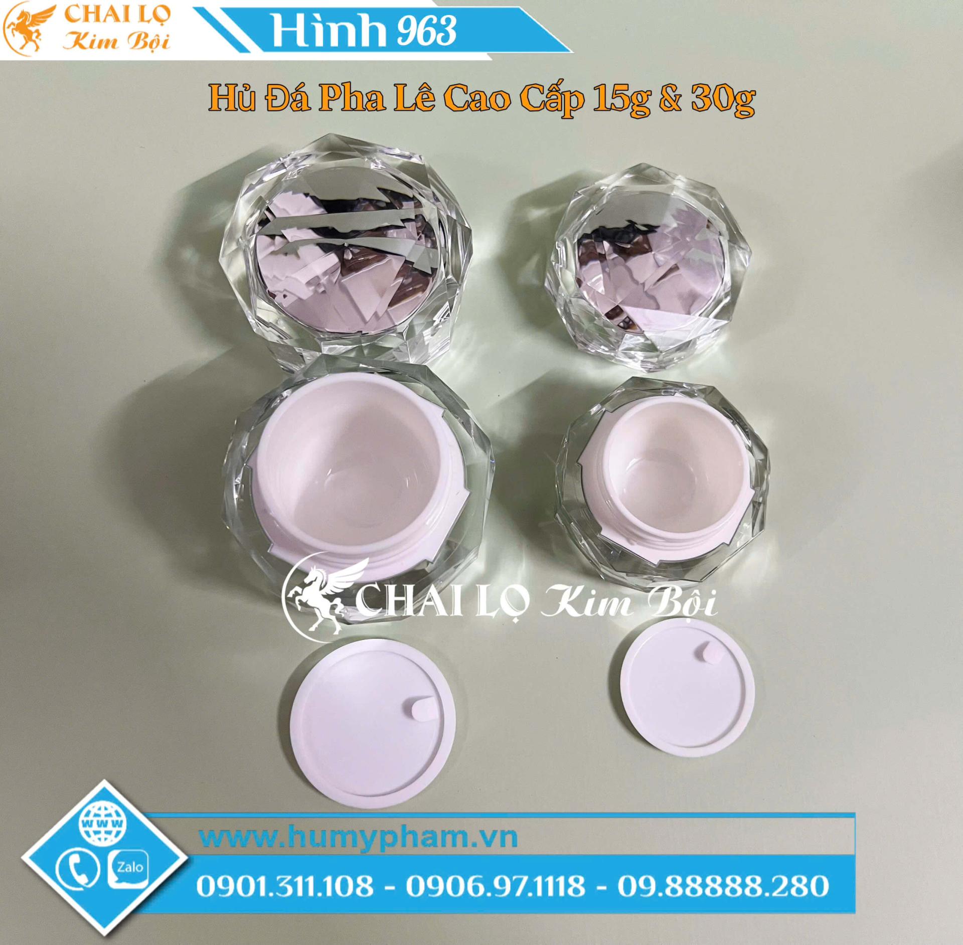 hủ đựng kem face pha lê cao cấp