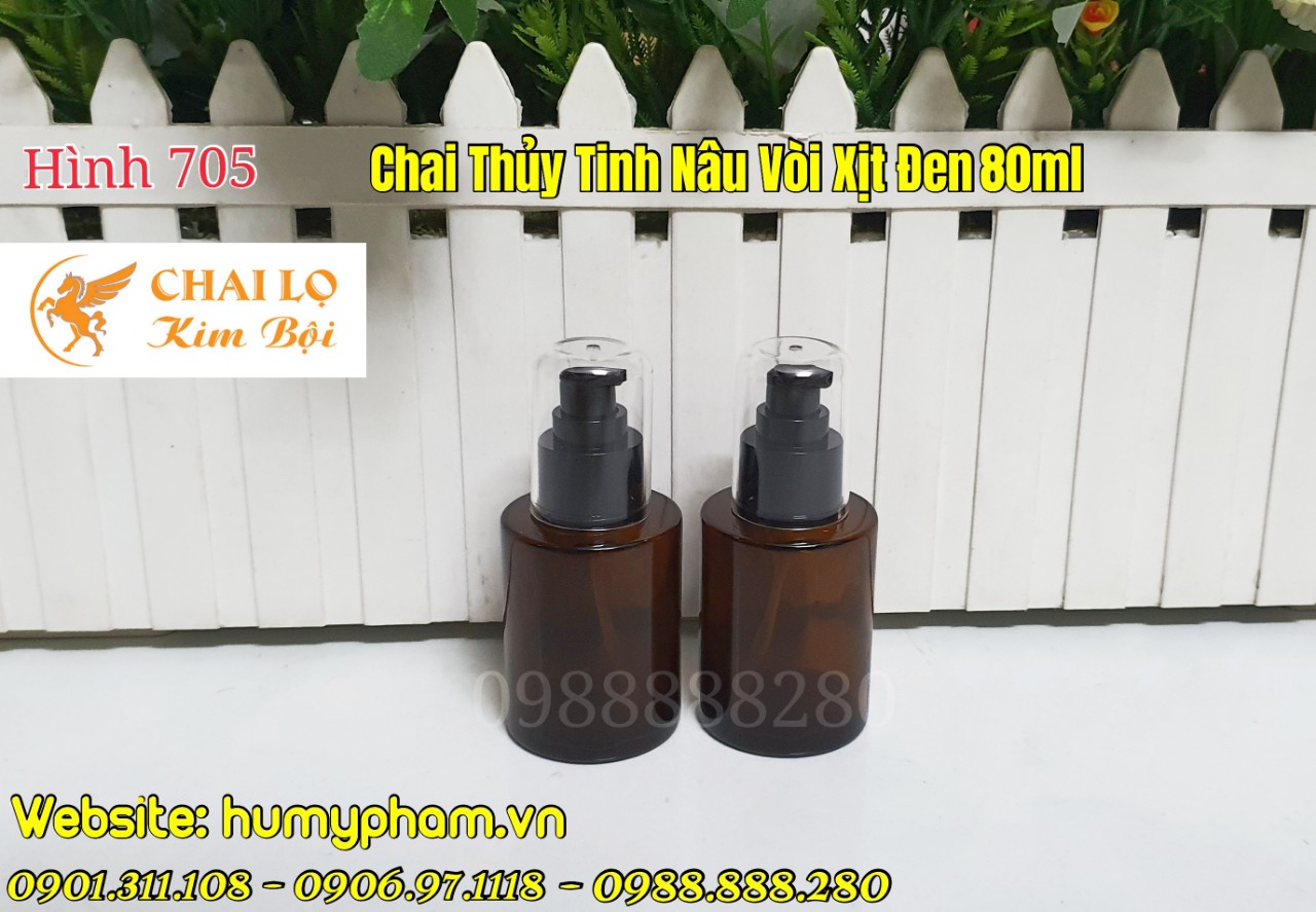 chai xịt thủy tinh nâu vòi xịt đen, chai xịt cao cấp, chai thủy tinh
