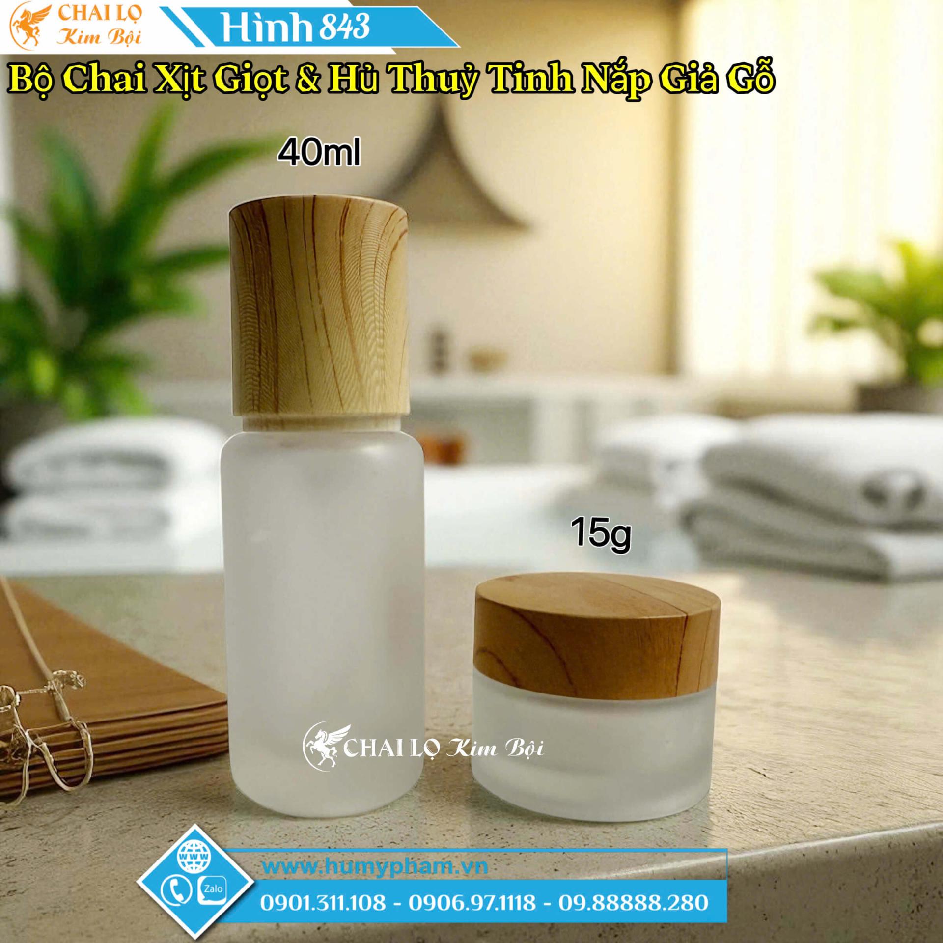 bộ chai lọ thủy tinh nắp gỗ