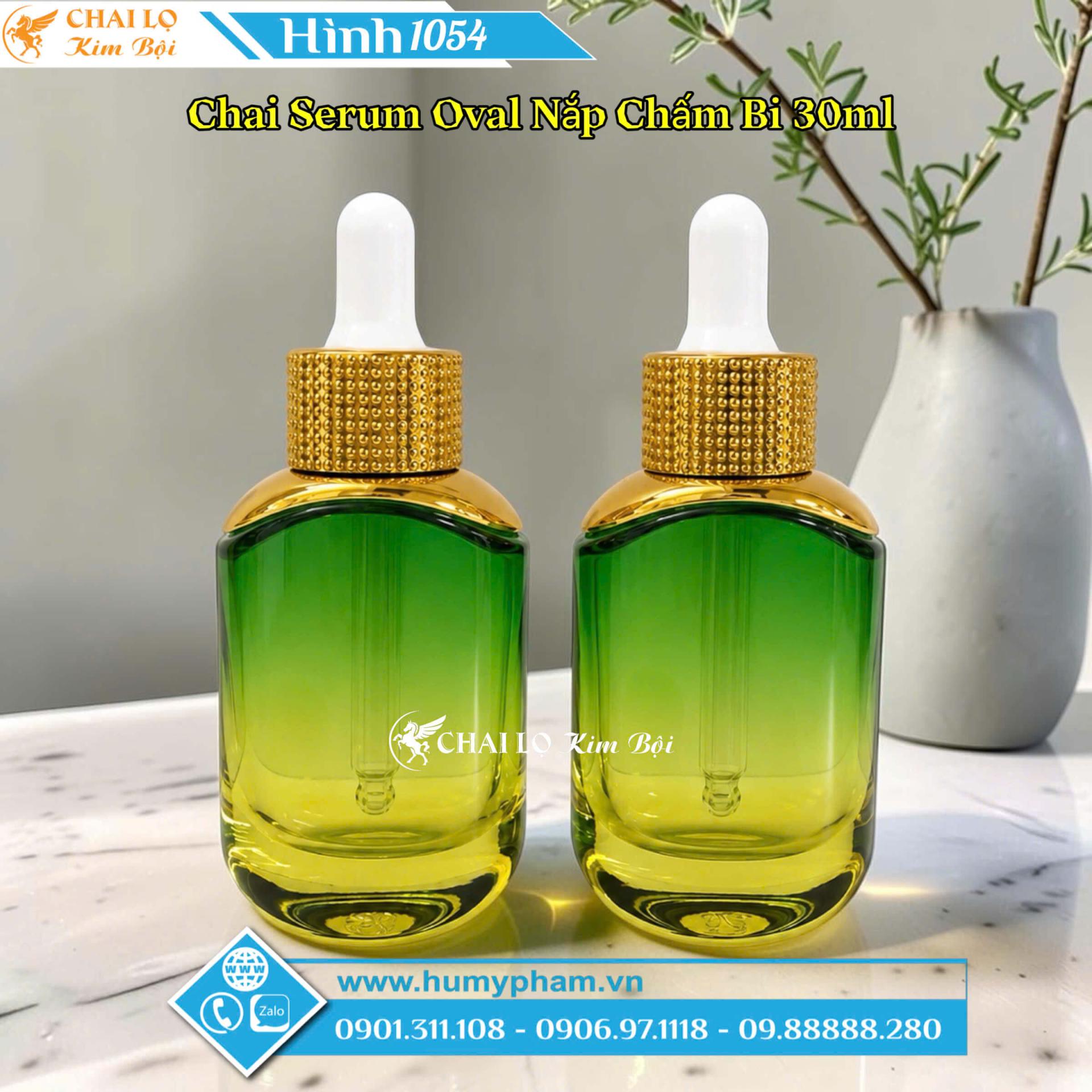CHAI SERUM OVAL NẮP CHẤM BI 30ML