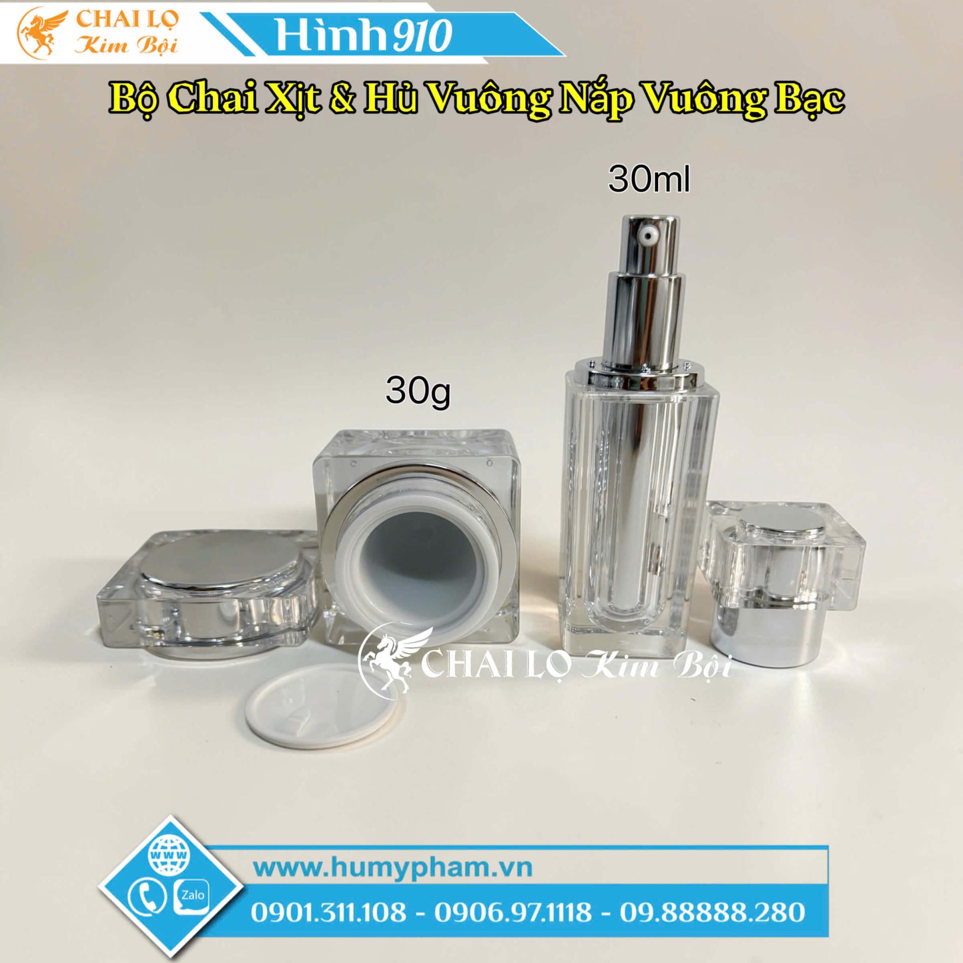 bộ chai xịt cao cấp bạc