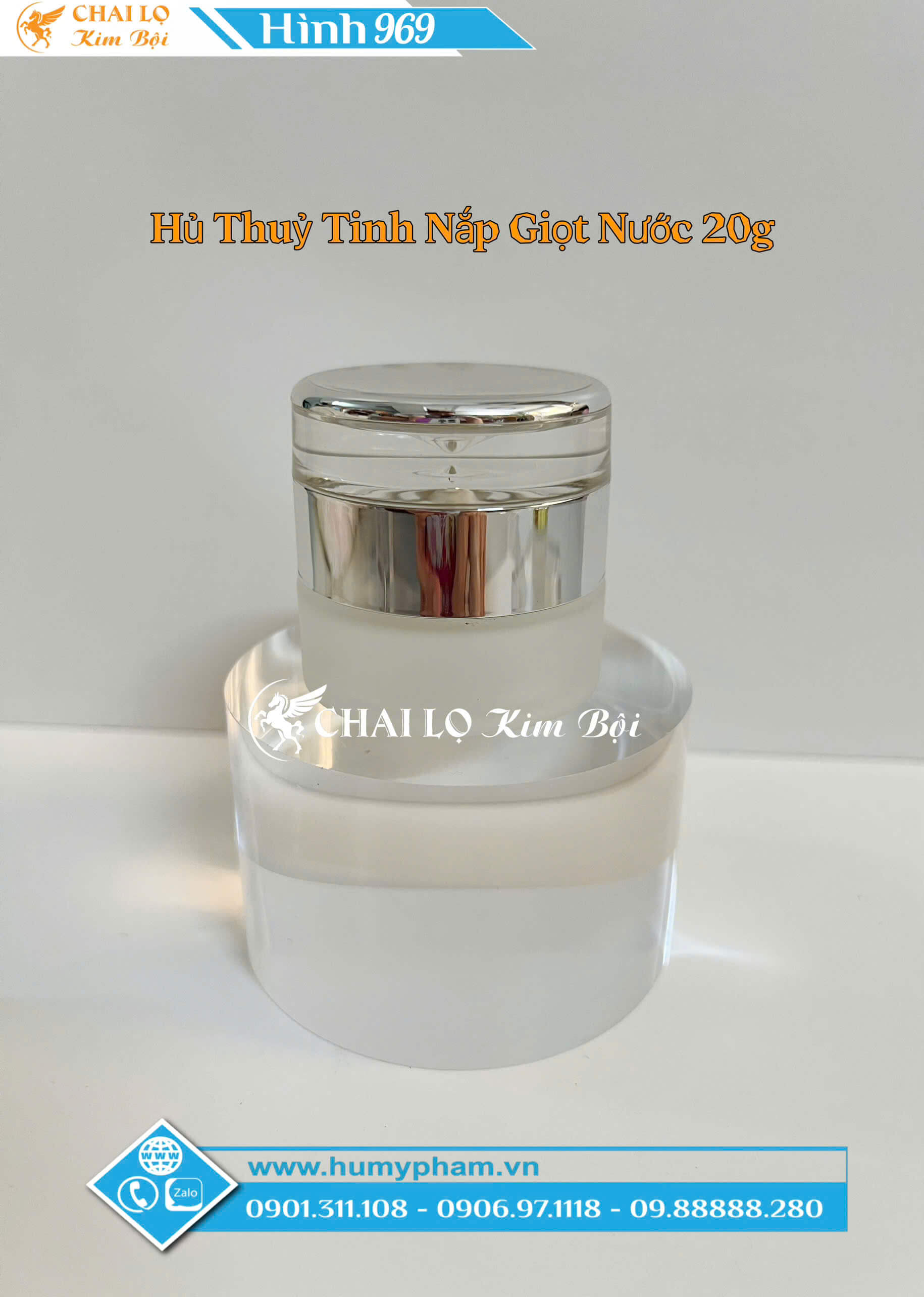 HỦ THỦY TINH NẮP GIỌT NƯỚC 20g