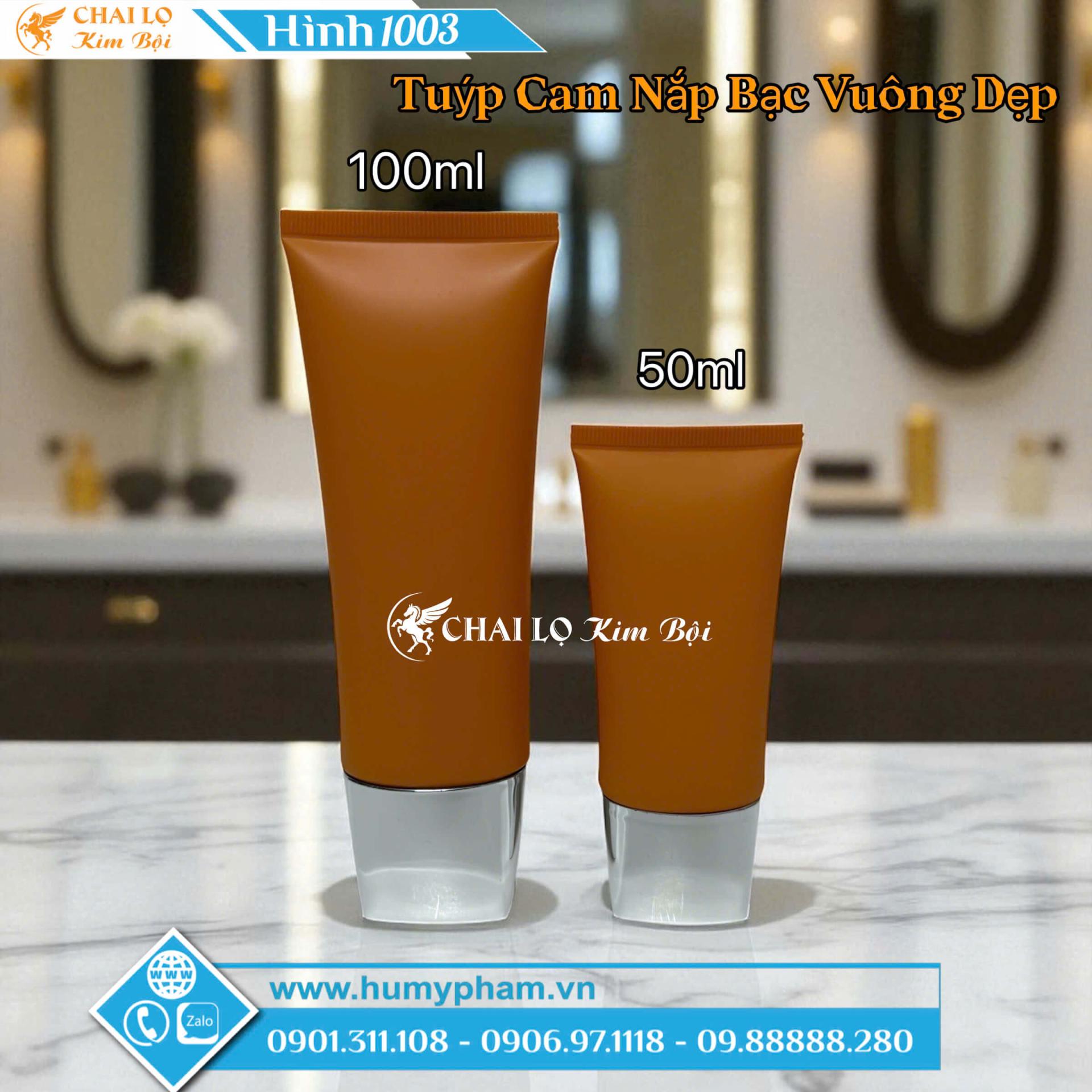 TUÝP CAM NẮP BẠC BẠC VUÔNG DẸP 50ML VÀ 100ML