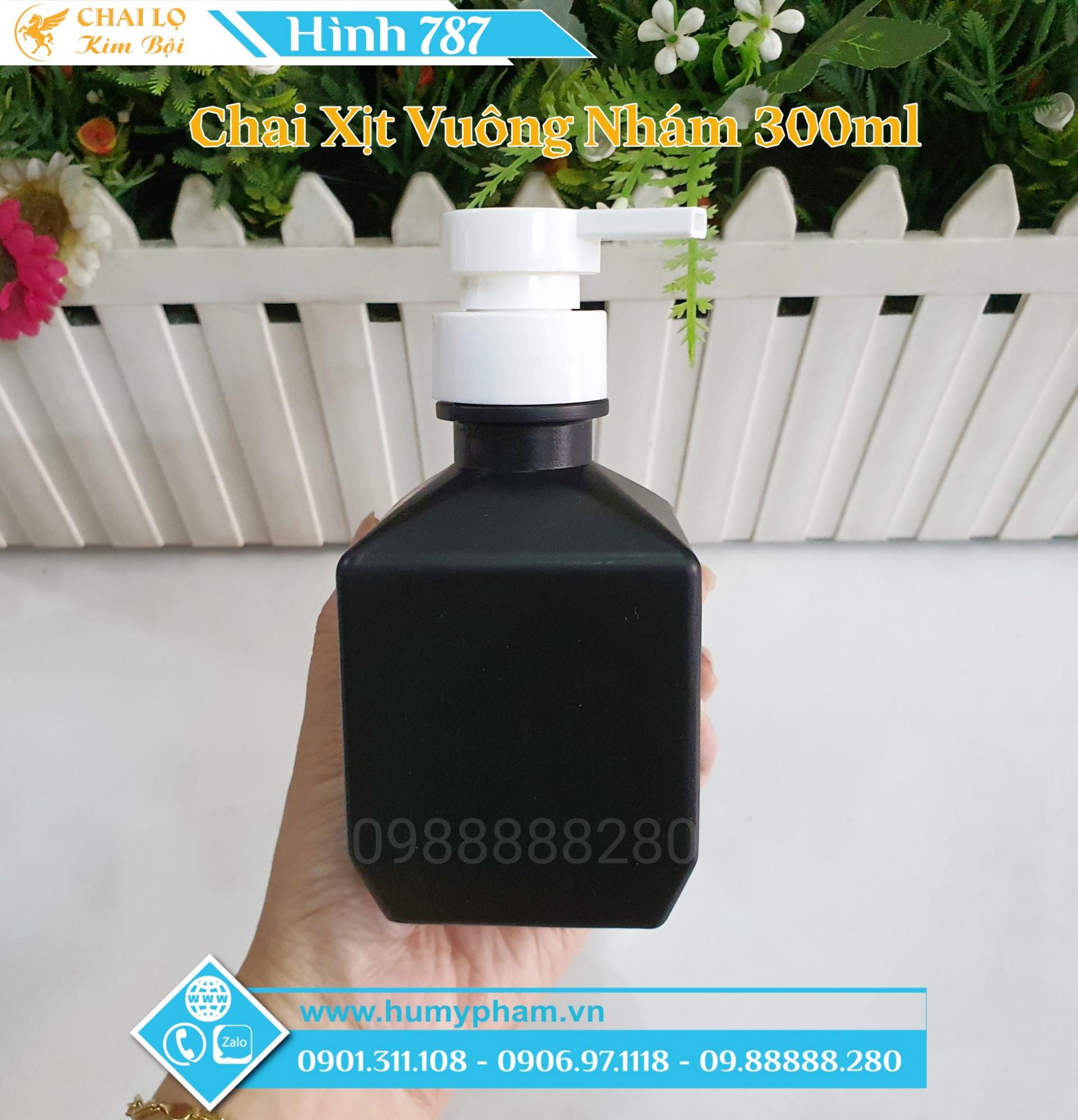 chai xịt vuông đen 300ml