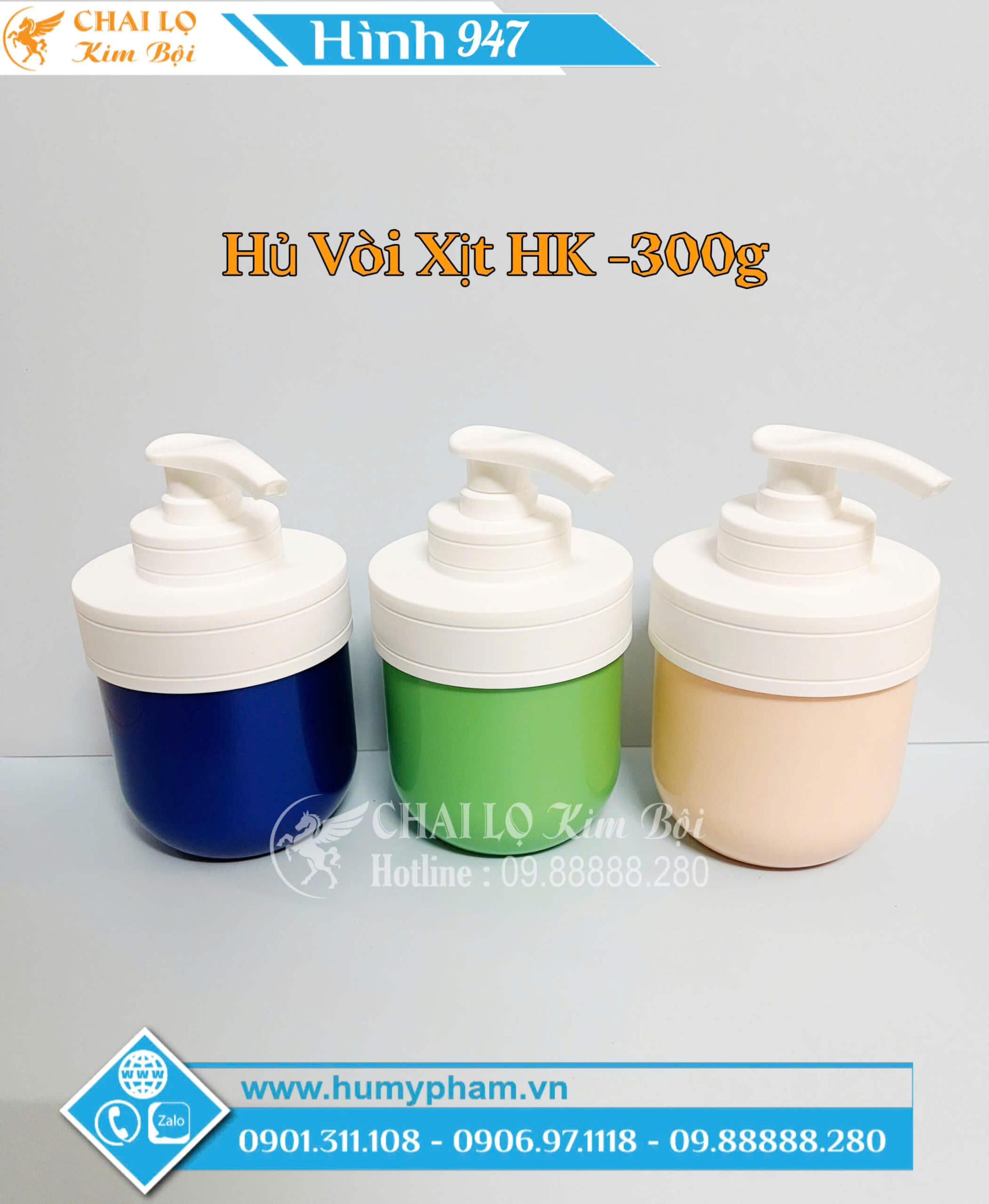 HỦ ĐỰNG KEM 300G VÒI XỊT 