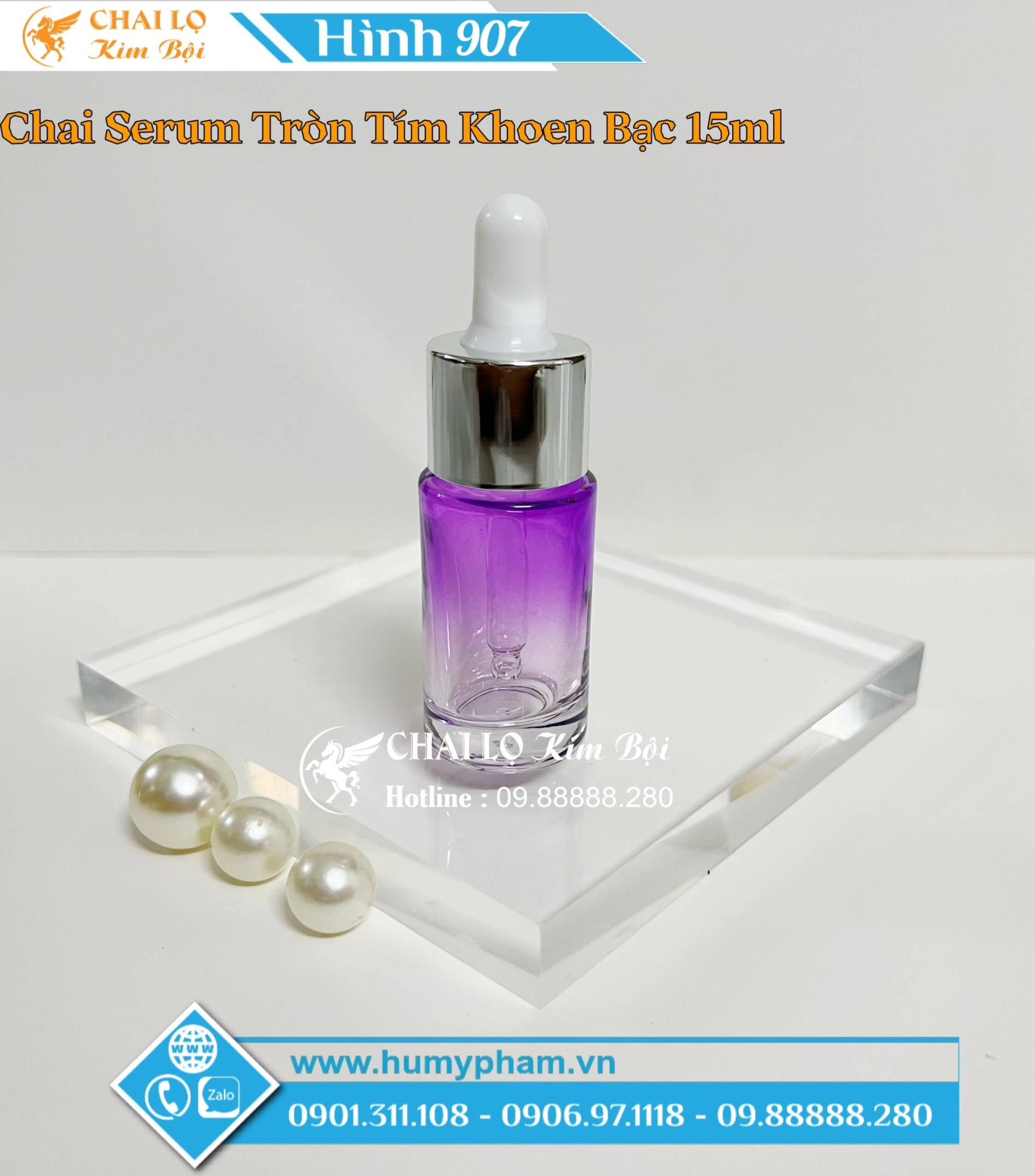 CHAI SERUM TRÒN TÍM KHOEN BẠC 15ML