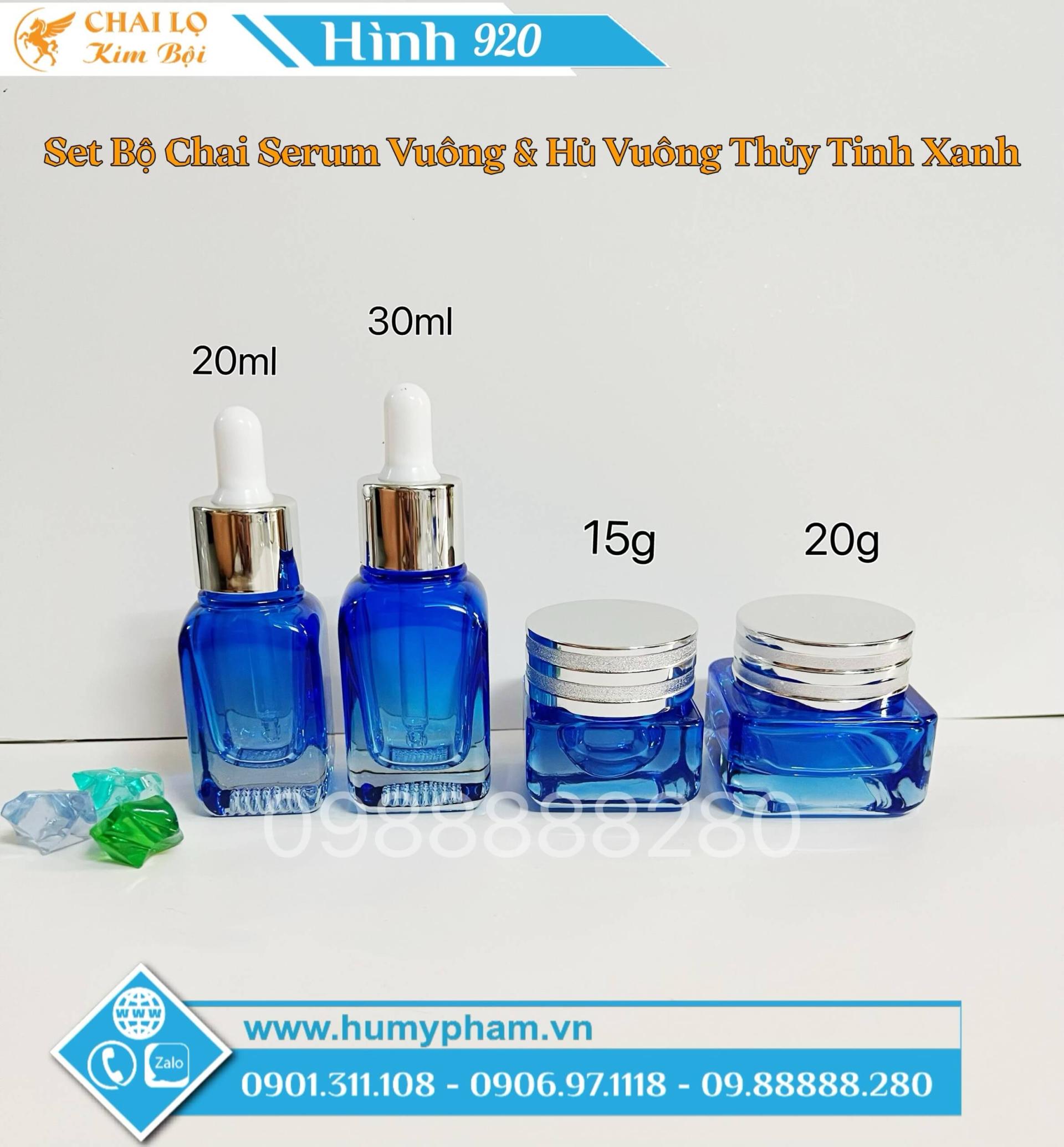 bộ chai serum và hủ đựng