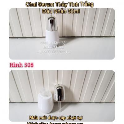 CHAI SERUM THỦY TINH TRẮNG ĐẦU NHẤN 30ML