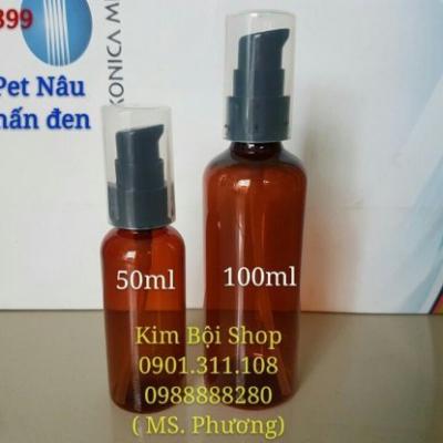 CHAI PET NÂU VÒI XỊT NHẤN GIỌT 50ML & 100ML