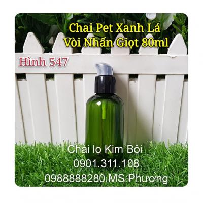 CHAI PET XANH LÁ VÒI NHẤN GIỌT 80ML