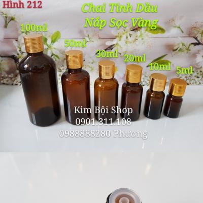 CHAI SERUM NÂU NẮP SỌC VÀNG 