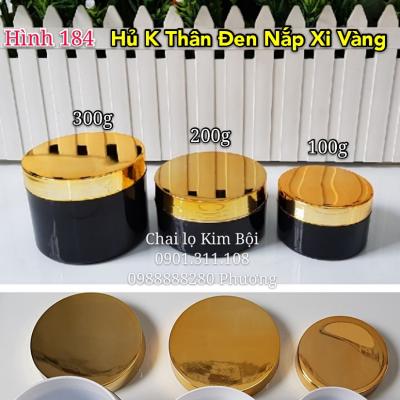 Hủ K Thân Đen Nắp Xi Vàng