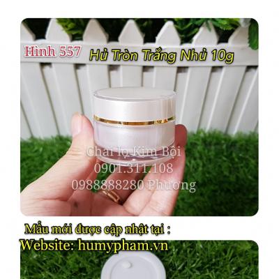 Lọ mỹ phẩm - Hủ Face Tròn Trắng Nhủ 10g