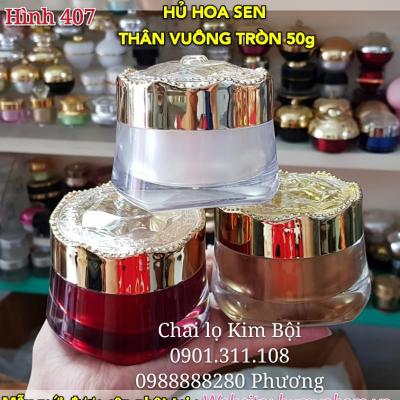 HỦ HOA SEN THÂN VUÔNG TRÒN 50g