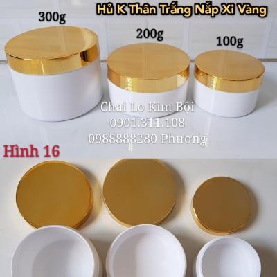 Hủ K Trắng Nắp Xi Vàng 