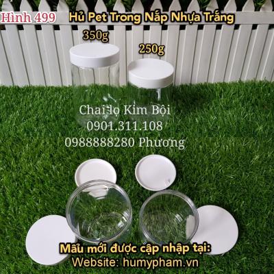 Hủ Pet Trong Nắp Nhựa Trắng