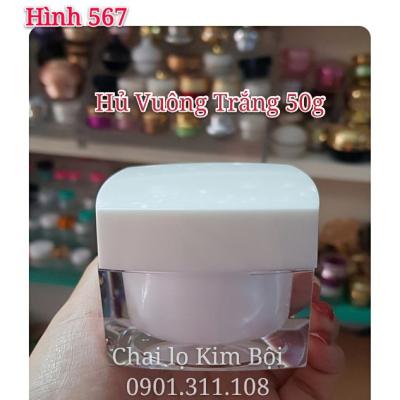 Hủ đựng kem face - Vuông Trắng 50g