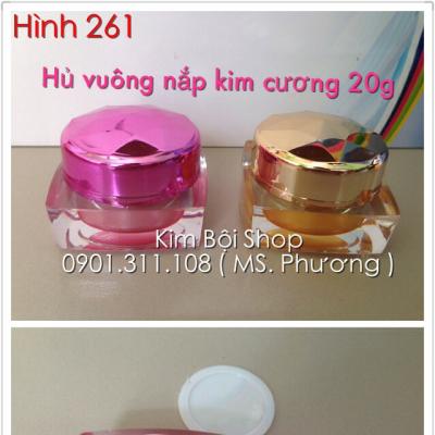 Hủ Vuông Nắp Kim Cương 20g