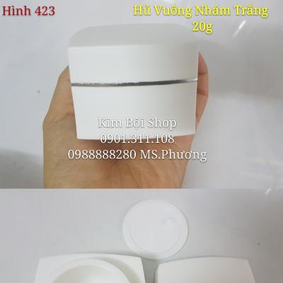 Hủ Đựng Kem Face - Vuông Nhám Trắng