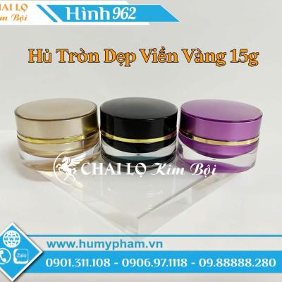 HỦ TRÒN DẸP VIỀN VÀNG 15g