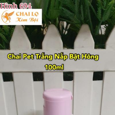 CHAI PET TRẮNG NẮP BẬT HỒNG 100ML