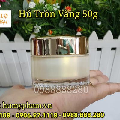Hủ đựng kem face - Hủ Tròn Nắp Vàng 50g