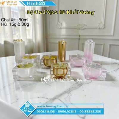 BỘ CHAI XỊT VÀ HỦ KHỐI VUÔNG CAO CẤP