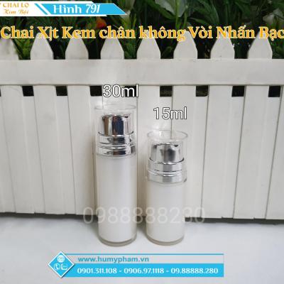 CHAI XỊT KEM CHÂN KHÔNG VÒI NHẤN BẠC 15ML- 30ML