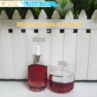 BỘ CHAI SERUM OVAL 30ml & HỦ OVAL 30g