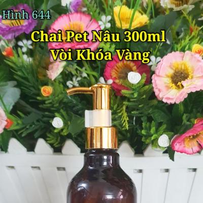 CHAI PET NÂU VÒI KHÓA VÀNG 300ml