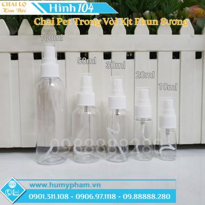 CHAI PET TRONG VÒI XỊT PHUN SƯƠNG