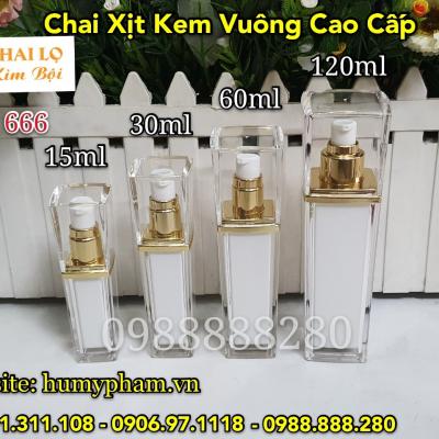 CHAI XỊT KEM VUÔNG CAO CẤP