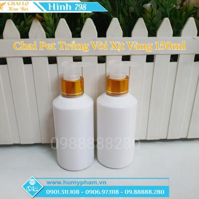 CHAI PET TRẮNG VÒI XỊT VÀNG 150ML