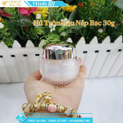 HỦ TRÒN BẦU TRẮNG NẮP BẠC 30g