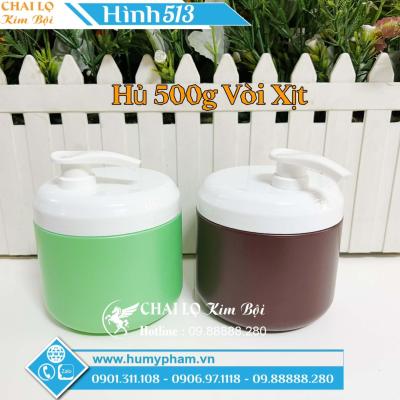 HỦ ĐỰNG KEM BODY 500G VÒI XỊT
