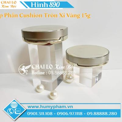 Hộp Đựng Phấn Phủ Cushion Tròn Xi Vàng 15g